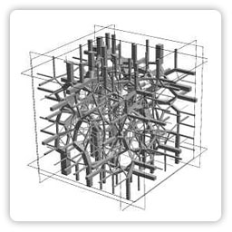 A cube of concrete in EDEM - wireframe